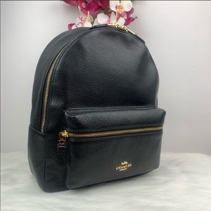 Coach Medium Charlie Backpack In Pebble Leather